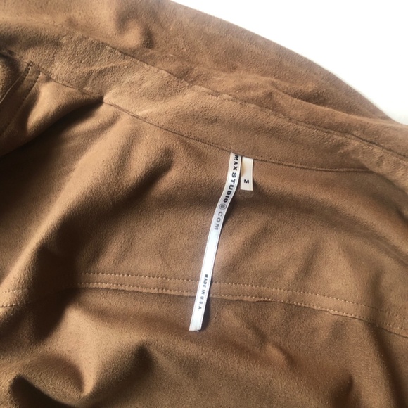 NWOT Ultra Suede Brown Button Down Blouse, Shirt by Max Studio - Picture 5 of 12